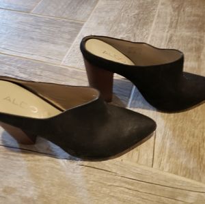 Aldo platform booties open heel mule